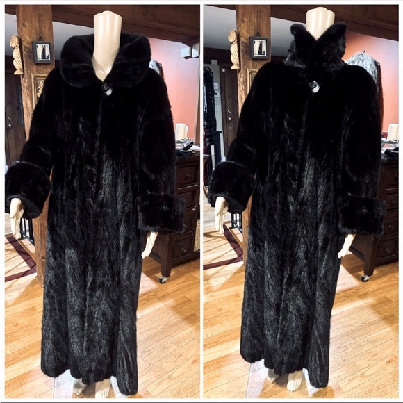 MINK (Real) LONG COAT-NEW COND NEVER WORN💥STUNNING CLASSIC Size M-L Retail $6000 - Picture 3 of 16